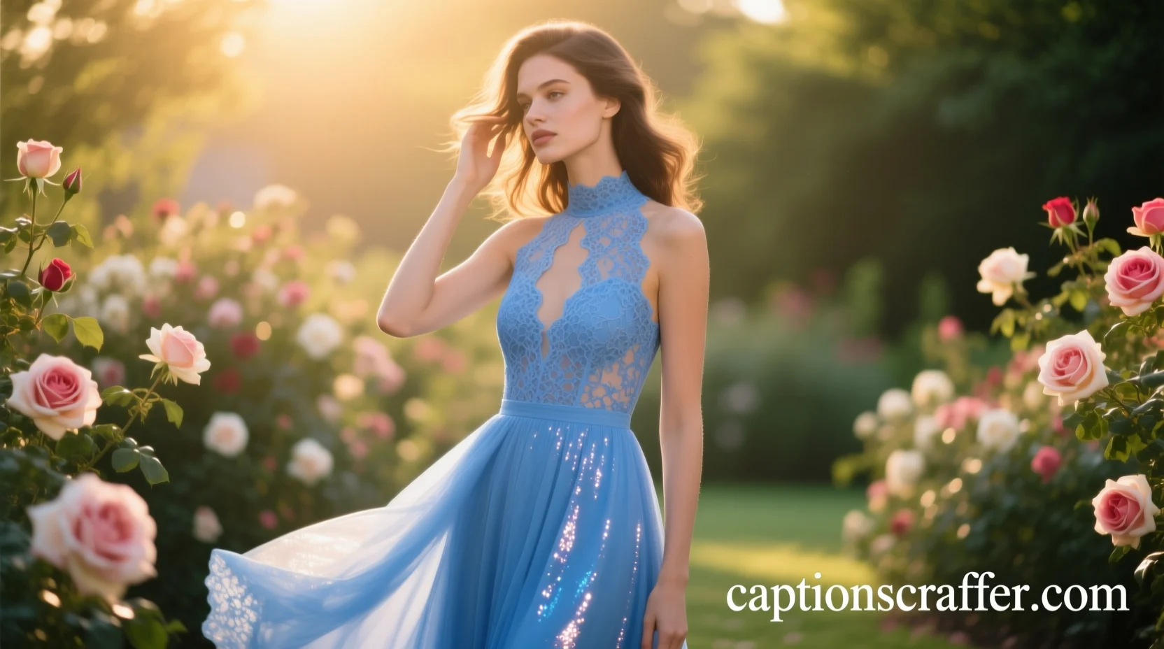 Blue Dress Captions